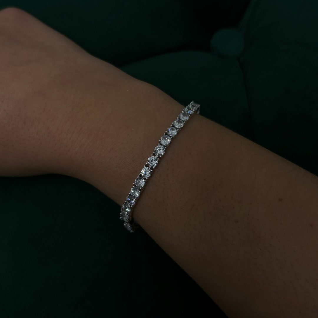 4mm ICED Tennis Bracelet in White Gold