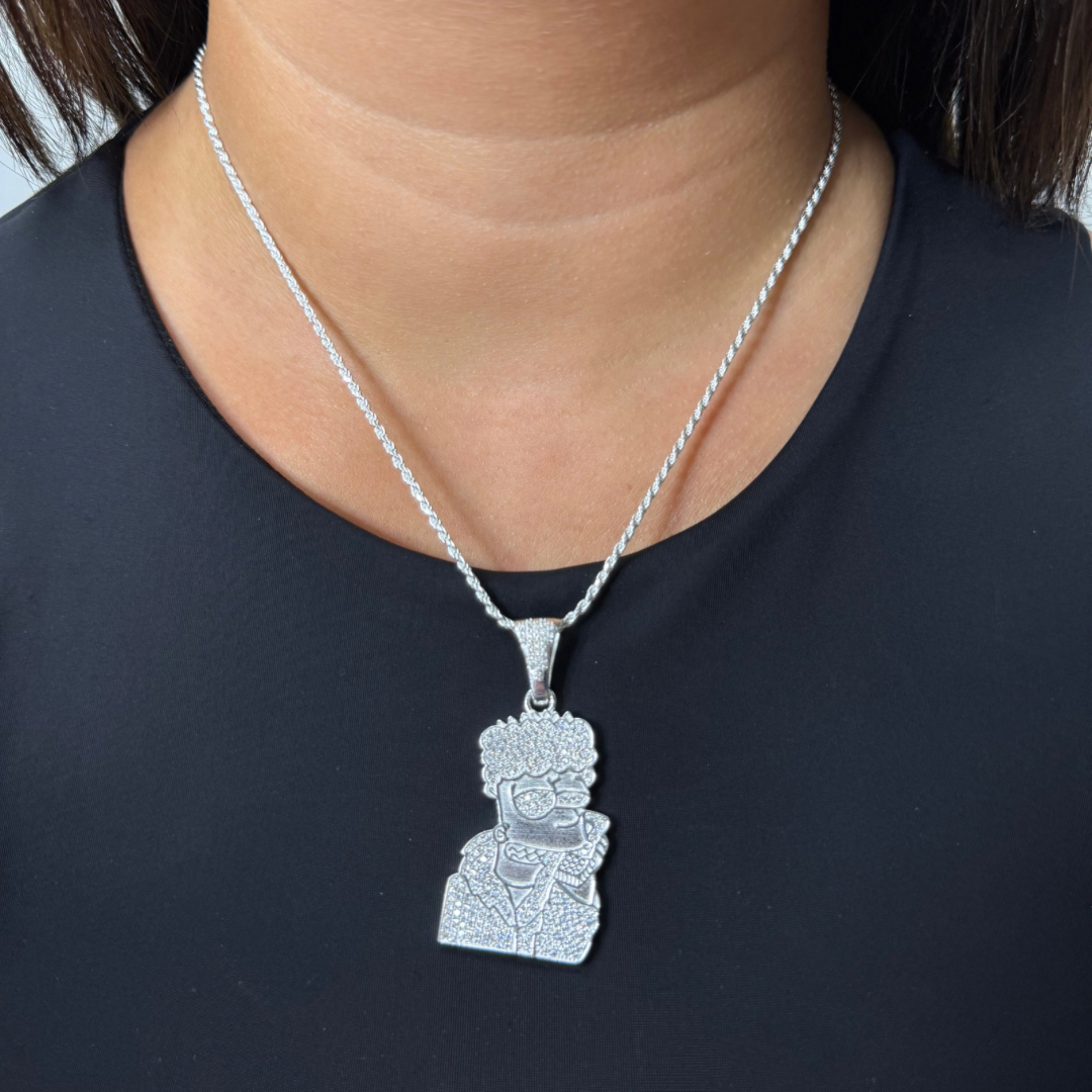 ICED Bart Pendant in 925 Sterling Silver
