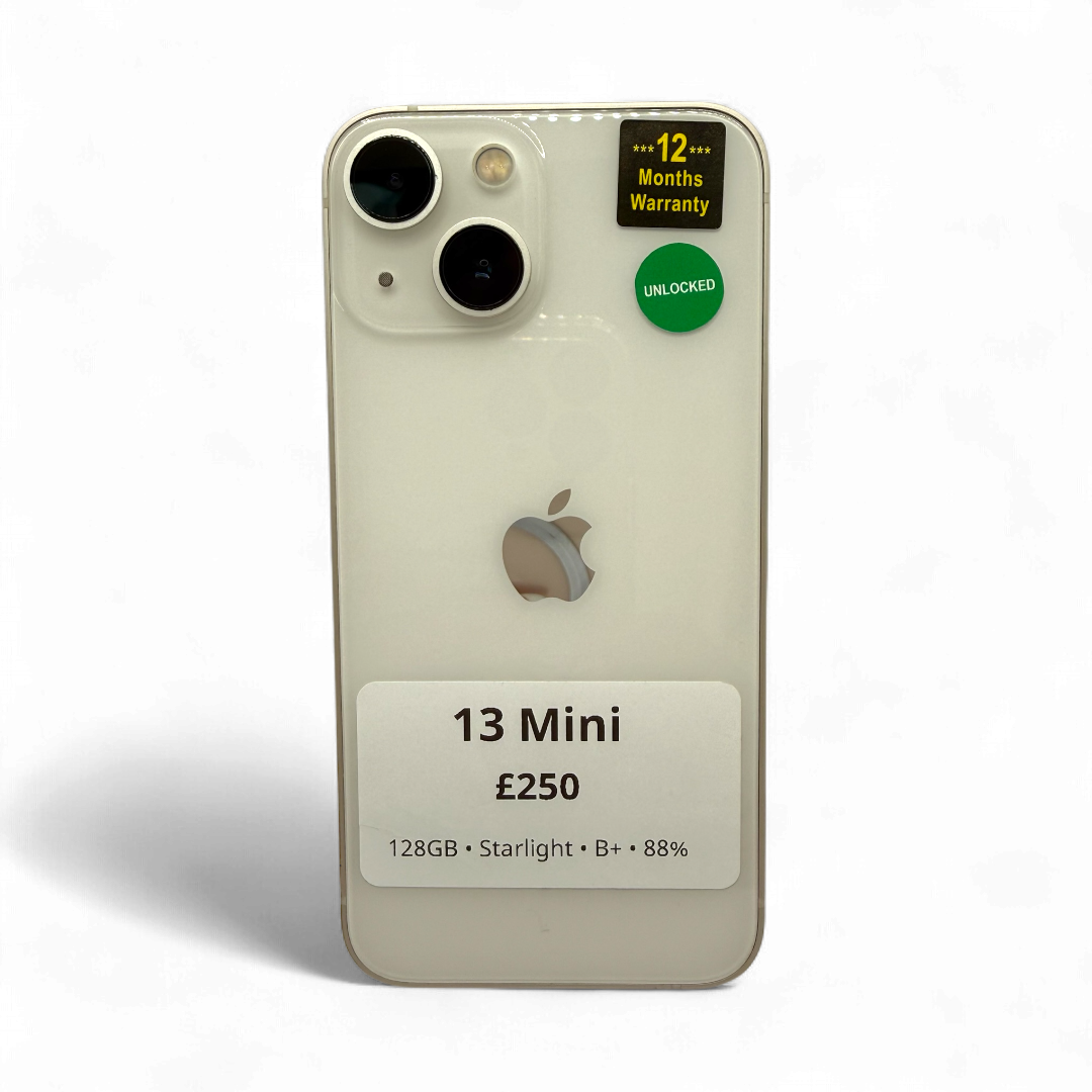 iPhone 13 Mini • 128GB • Starlight • B+ • 88%
