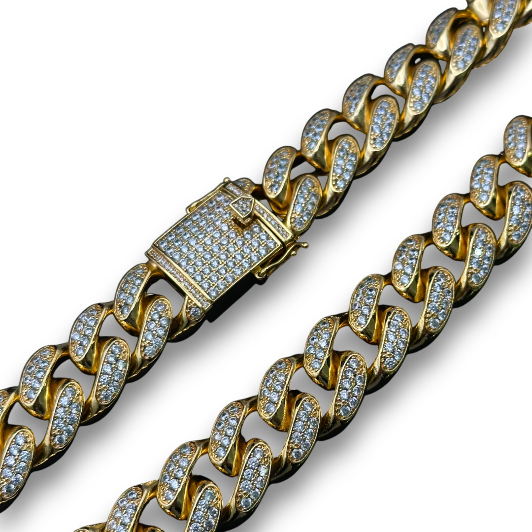 19mm ICED Cuban Chain in Gold