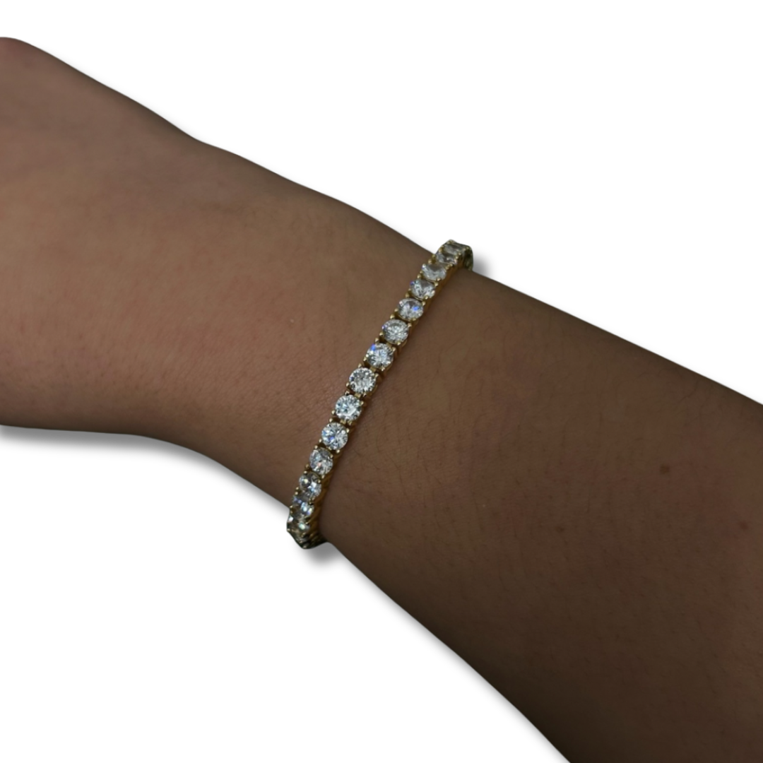 4mm ICED Tennis Bracelet in Gold