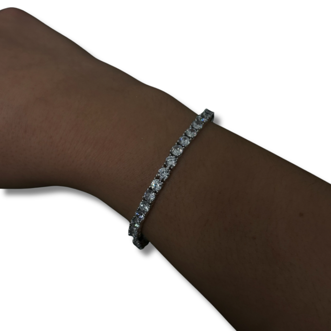 4mm ICED Tennis Bracelet in White Gold
