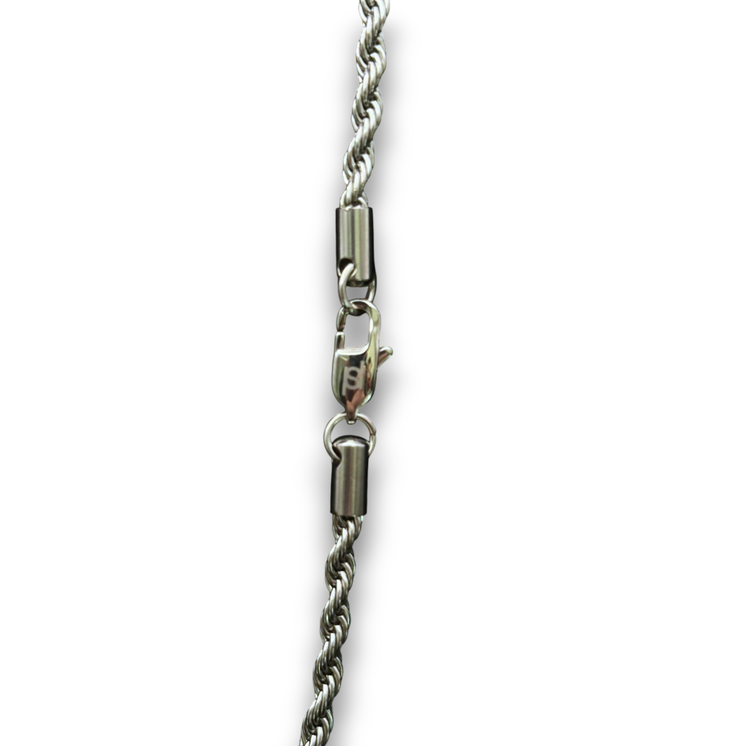4mm Rope Chain in White Gold