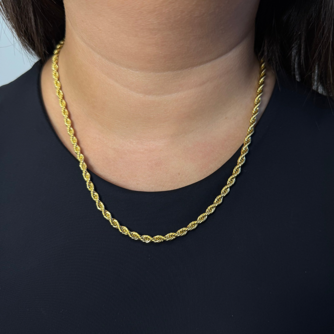 4mm Rope Chain in Gold