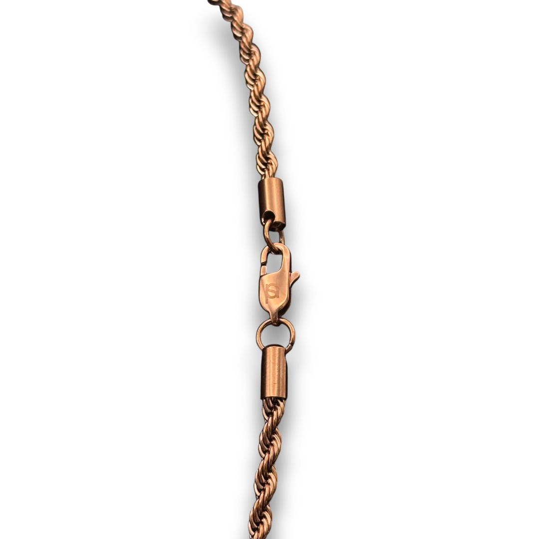 4mm Rope Chain in Rose Gold