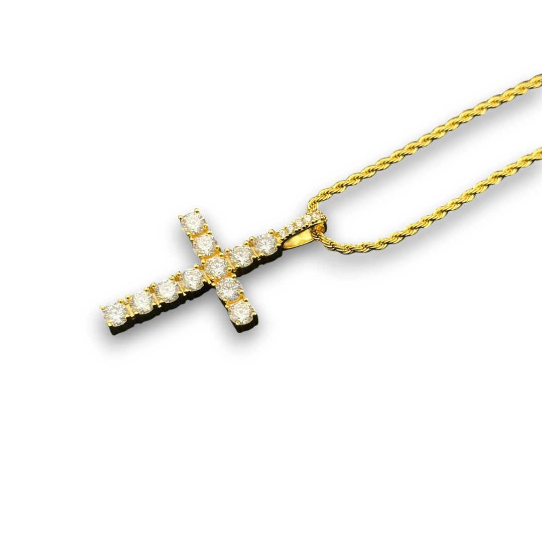 ICED Cross Pendant in Gold
