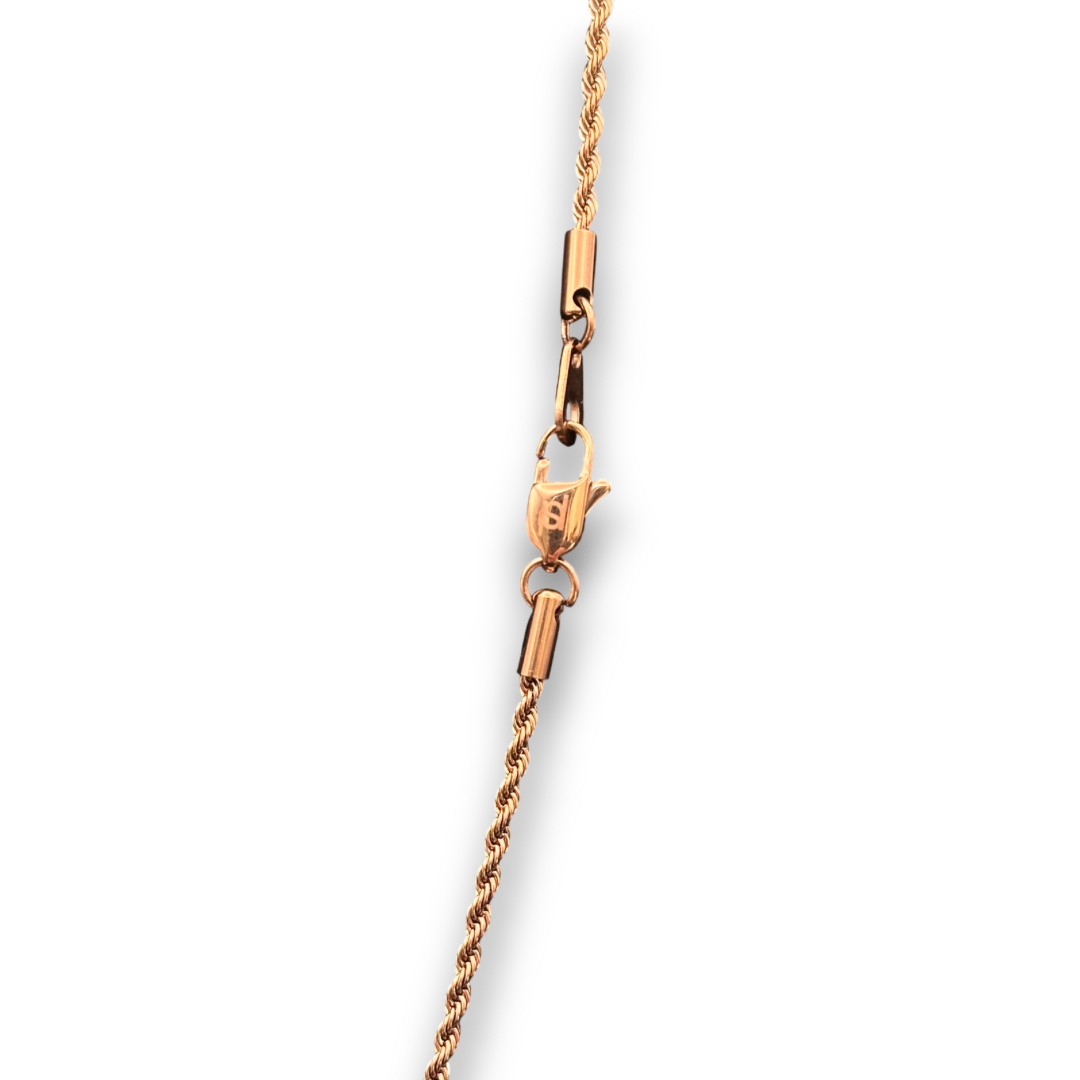 2mm Rope Chain in Rose Gold