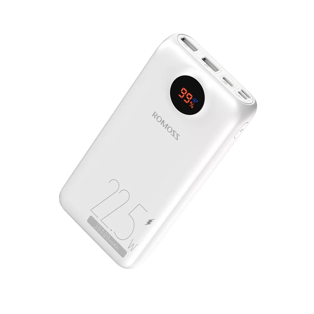 Romoss - SW30PF - 30,000mAh 22.5W Digital Display Powerbank - White