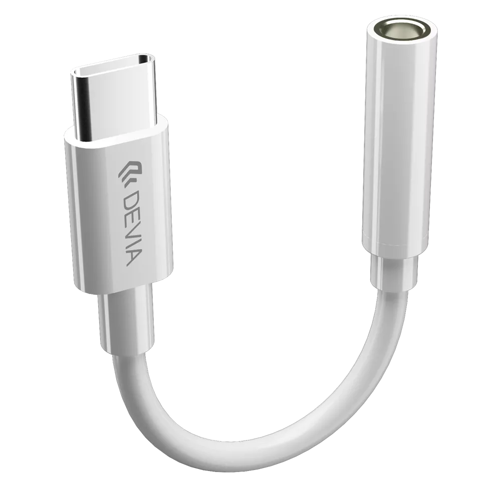 Devia - USB-C to 3.5mm Headphone Adapter - White