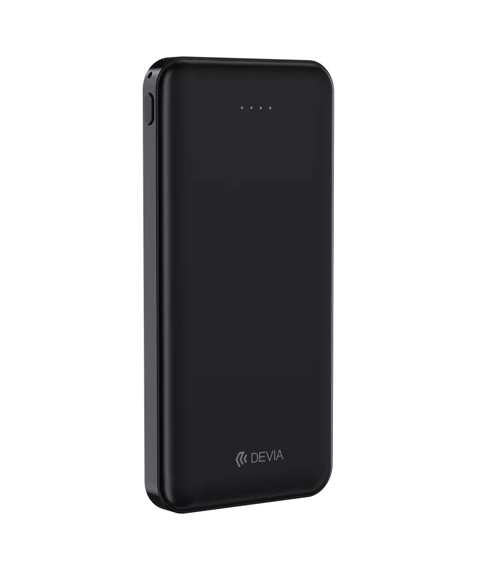 Devia - 10,000mAh Kintone Dual Port LED Indicator Powerbank - White/Black