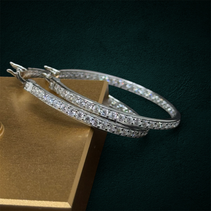 ICED Hoop Earrings in 925 Sterling Silver