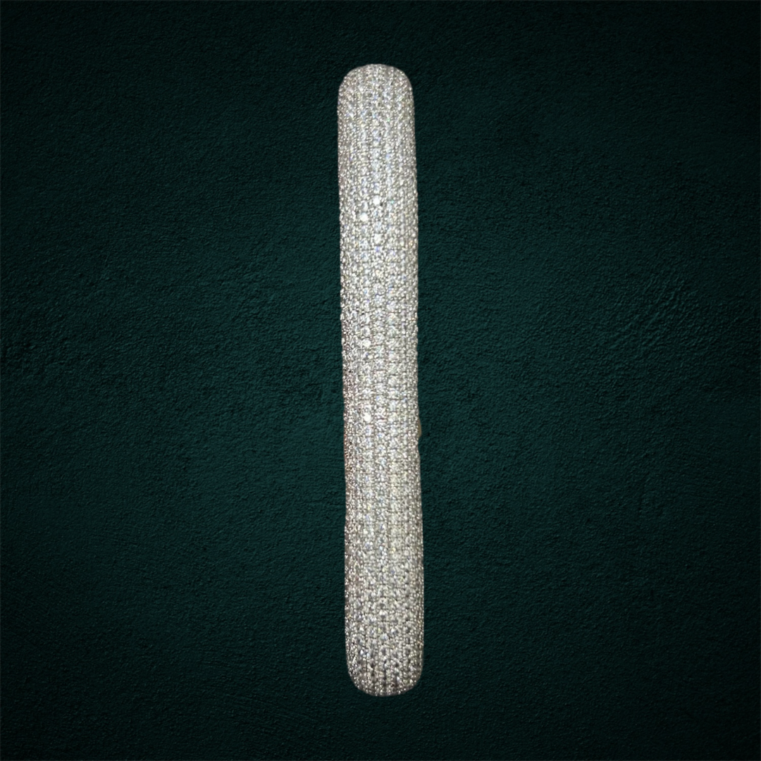 ICED Carabiner Keychain Holder in White Gold