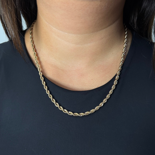 4mm Rope Chain in Rose Gold