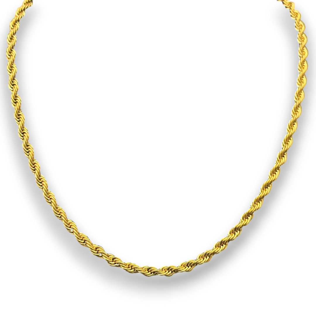4mm Rope Chain in Gold