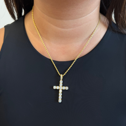 ICED Cross Pendant in Gold