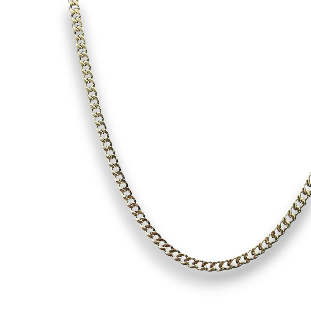 3mm Cuban Chain in White Gold