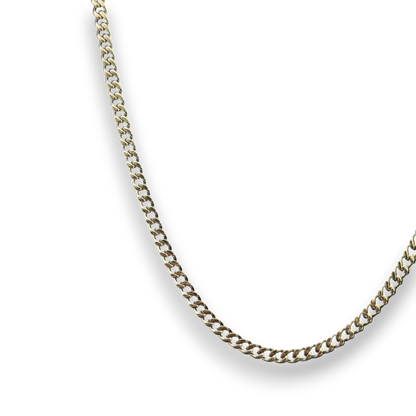 3mm Cuban Chain in White Gold