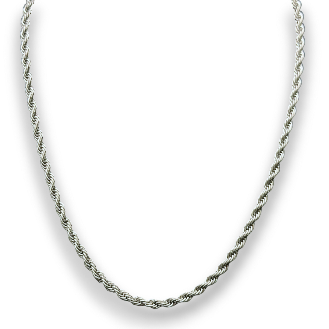 4mm Rope Chain in White Gold