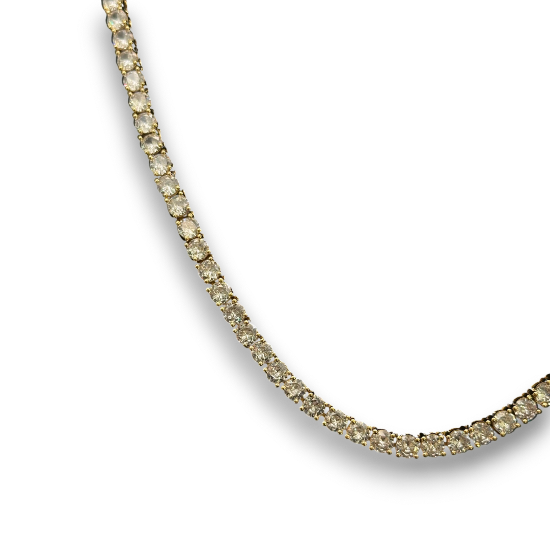4mm ICED Tennis Chain in Gold