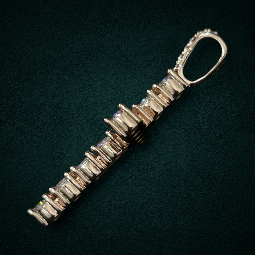 ICED Cross Pendant in Rose Gold