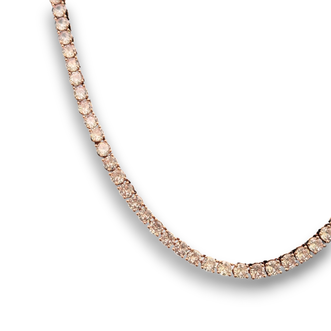 4mm ICED Tennis Chain in Rose Gold