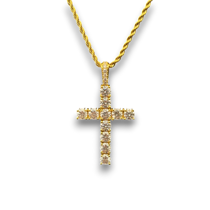 ICED Cross Pendant in Gold