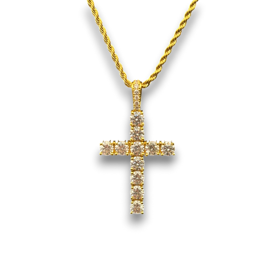 ICED Cross Pendant in Gold