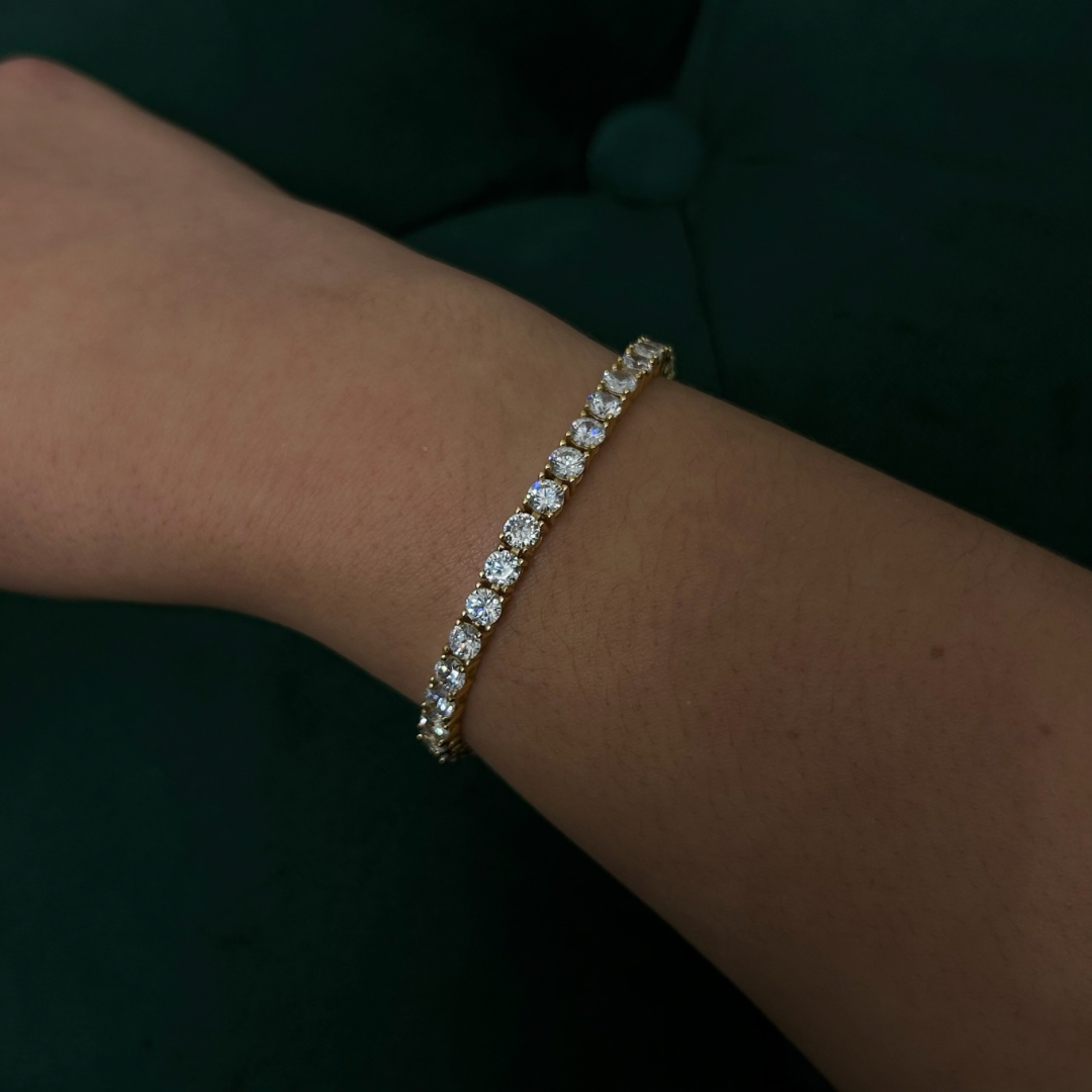4mm ICED Tennis Bracelet in Gold