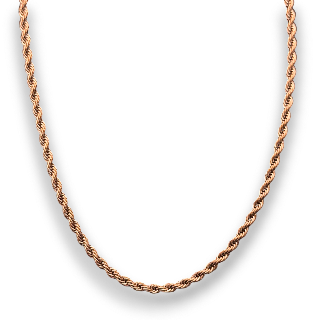 4mm Rope Chain in Rose Gold