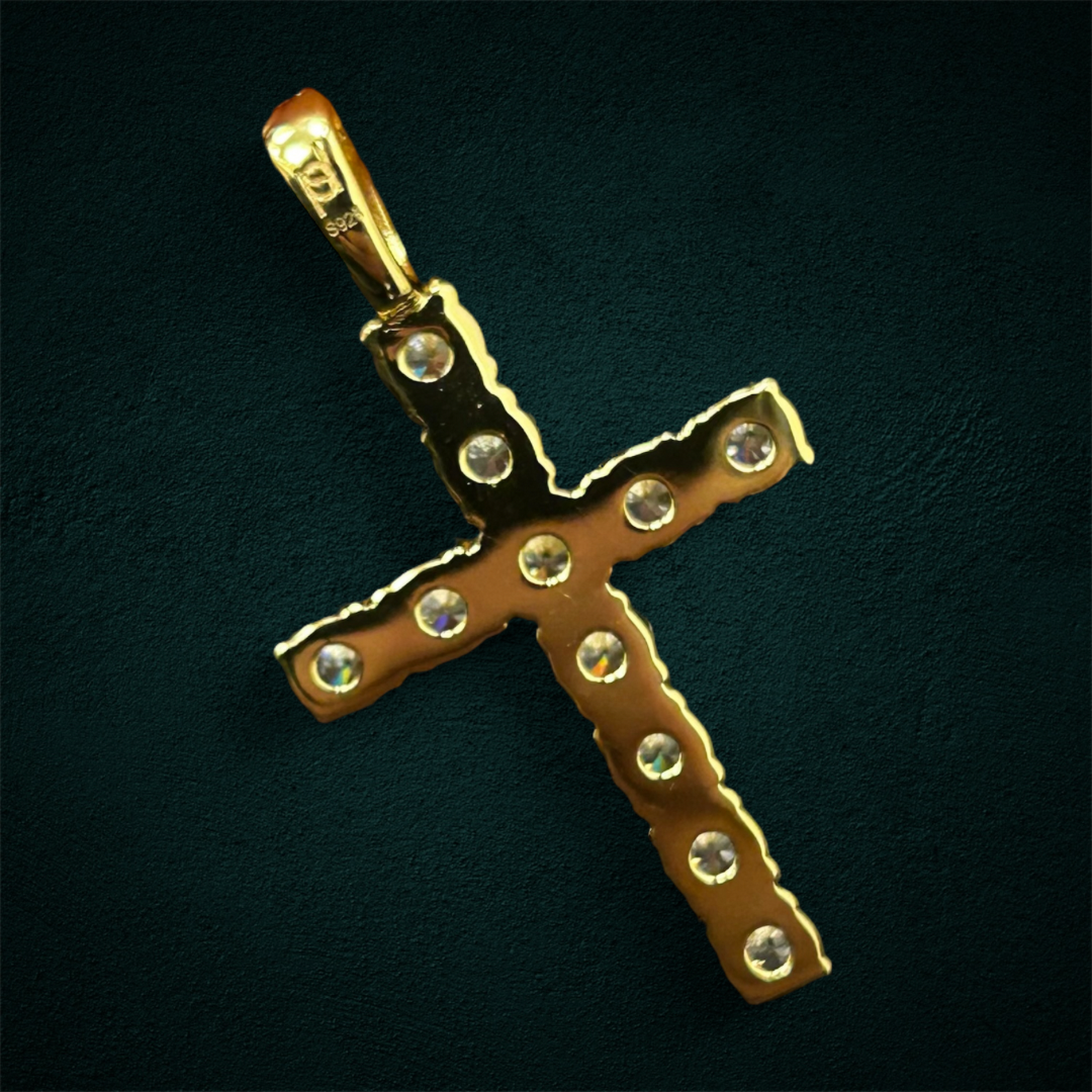 ICED Cross Pendant in Gold