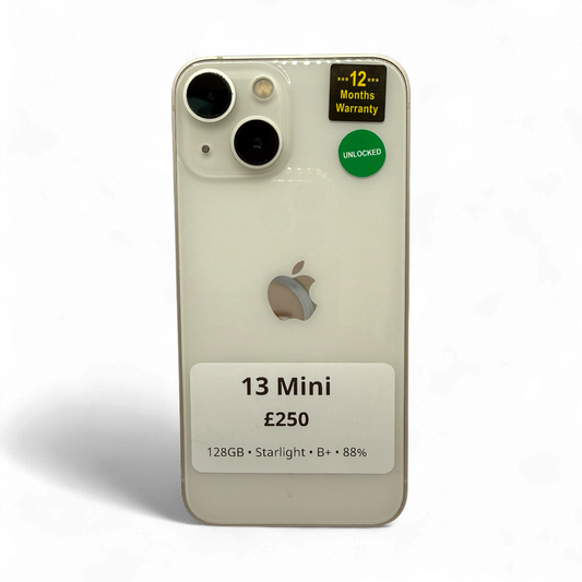 iPhone 13 Mini • 128GB • Starlight • B+ • 88%