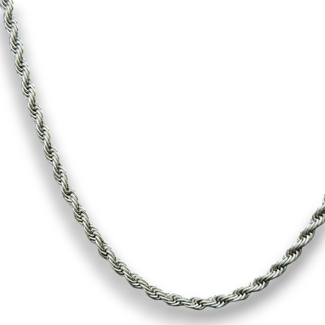 4mm Rope Chain in White Gold