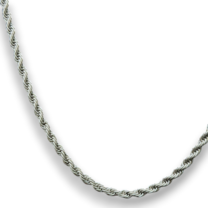 4mm Rope Chain in White Gold