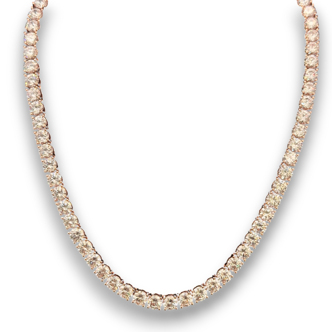 6mm ICED Tennis Chain in Rose Gold