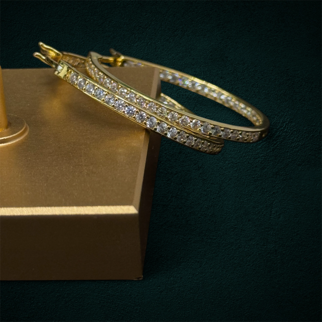 ICED Hoop Earrings in Gold