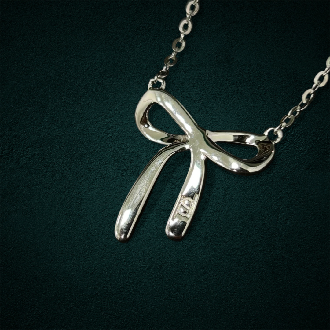 ICED Ribbon Pendant in White Gold