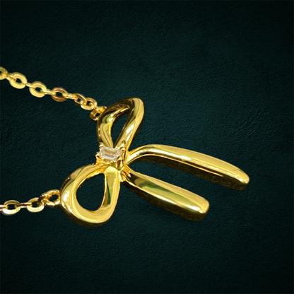 ICED Ribbon Pendant in Gold