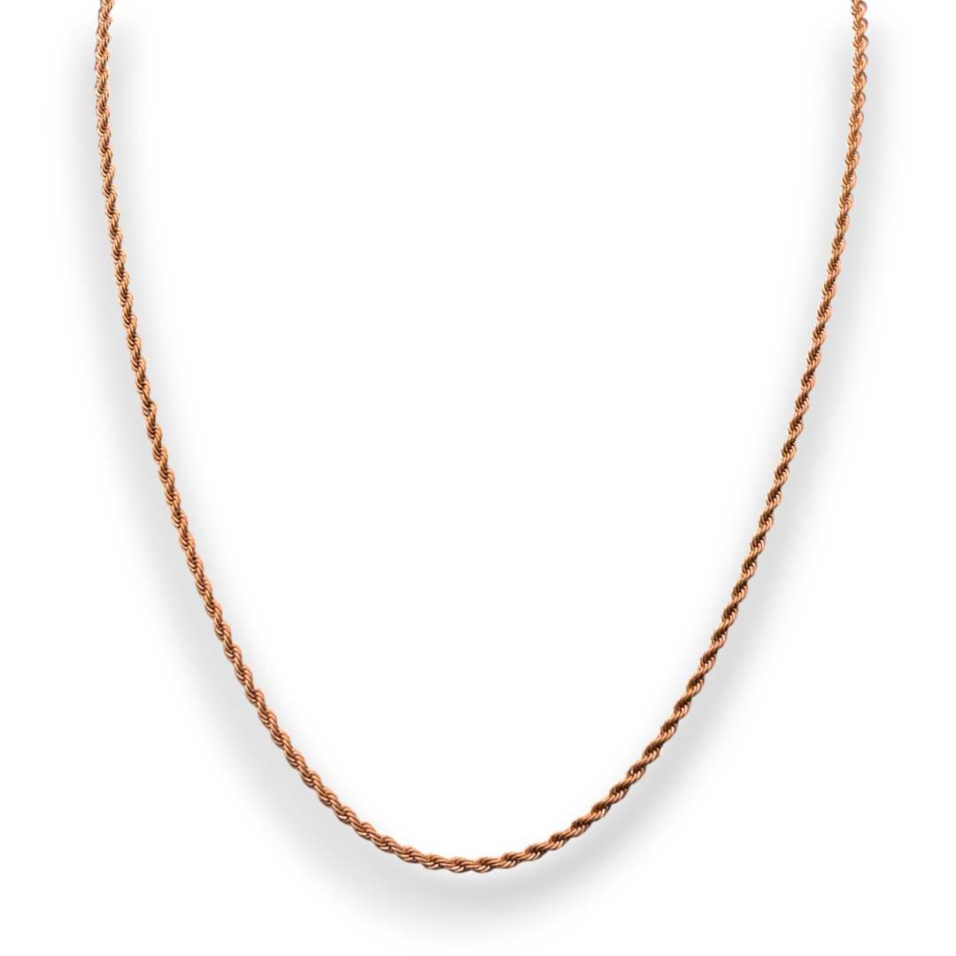 2mm Rope Chain in Rose Gold