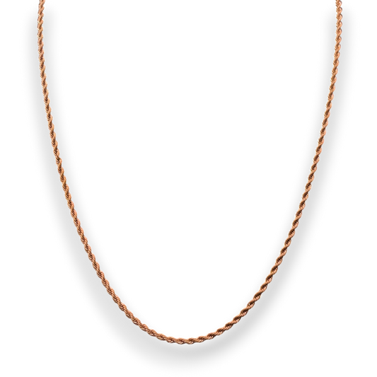 2mm Rope Chain in Rose Gold