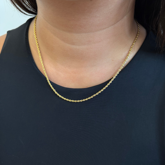 2mm Rope Chain in Gold