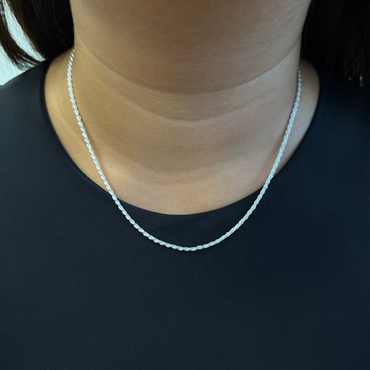 2mm Rope Chain (925 Sterling Silver)