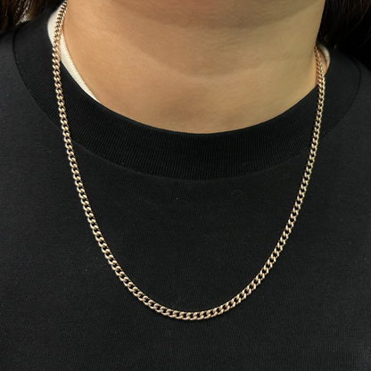 3mm Cuban Chain in Rose Gold