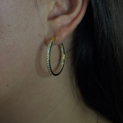 ICED Hoop Earrings in Gold