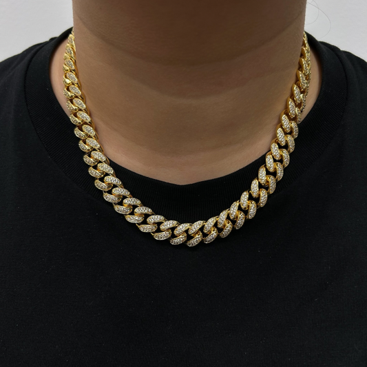 12mm ICED Cuban Chain in Gold
