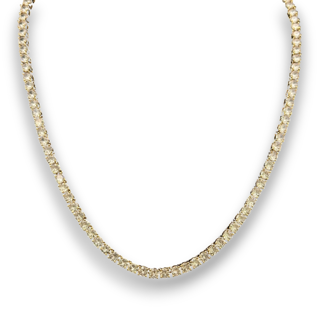 4mm ICED Tennis Chain in Gold