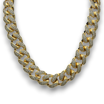 19mm ICED Cuban Chain in Gold
