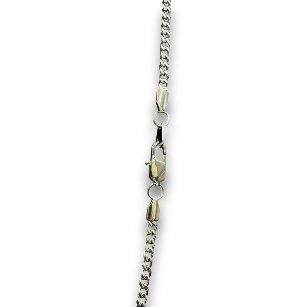 3mm Cuban Chain in White Gold