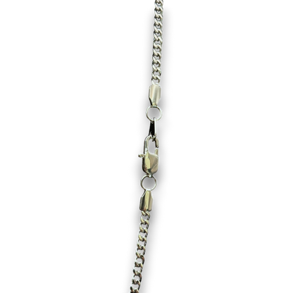 3mm Cuban Chain in White Gold