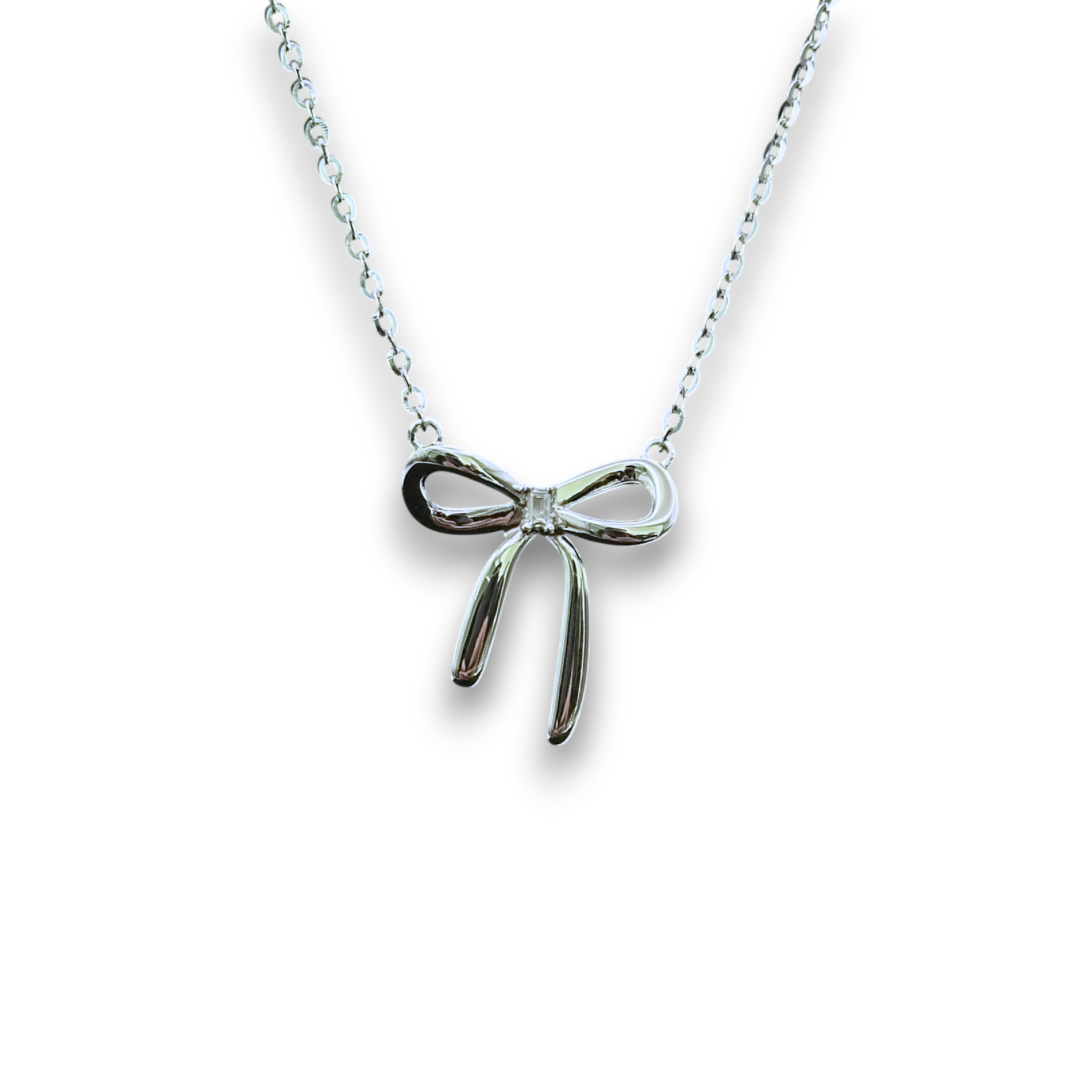 ICED Ribbon Pendant in White Gold