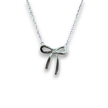 ICED Ribbon Pendant in White Gold
